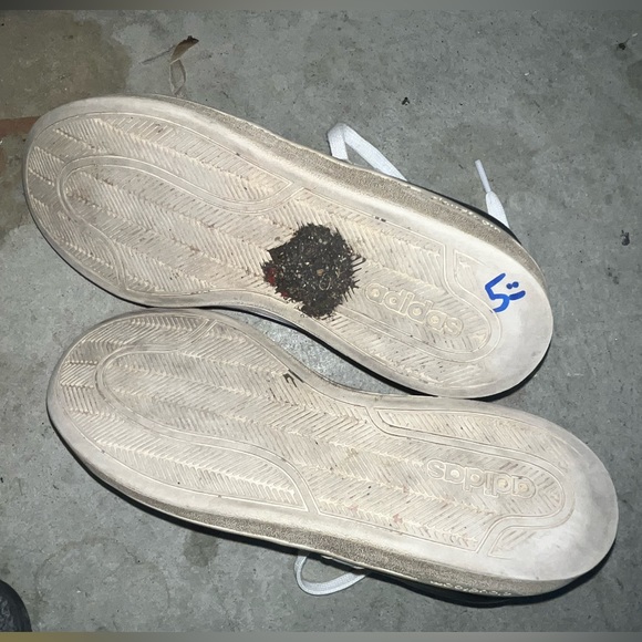 Adidas Cloudfoam Black Leather Sneakers 🌵8 1/2 - Picture 8 of 12